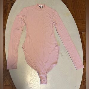 Missguided + Soft Pink Long Sleeve Bodysuit